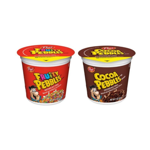 Fruity PEBBLES or Cocoa PEBBLES, Pack of 12, 2 Oz Individual Cereal Cups