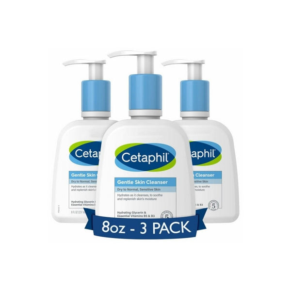 3 Bottles of Cetaphil Face Wash, Hydrating Gentle Skin Cleanser