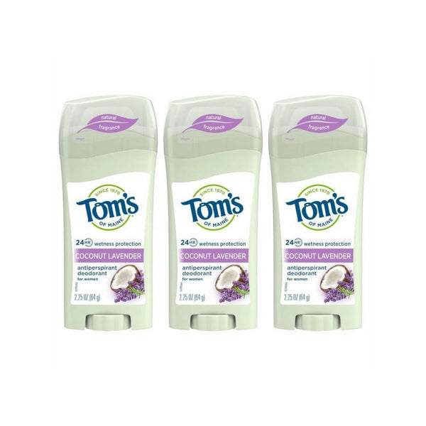 3-Pack Tom’s of Maine Antiperspirant Deodorant for Women, Coconut Lavender