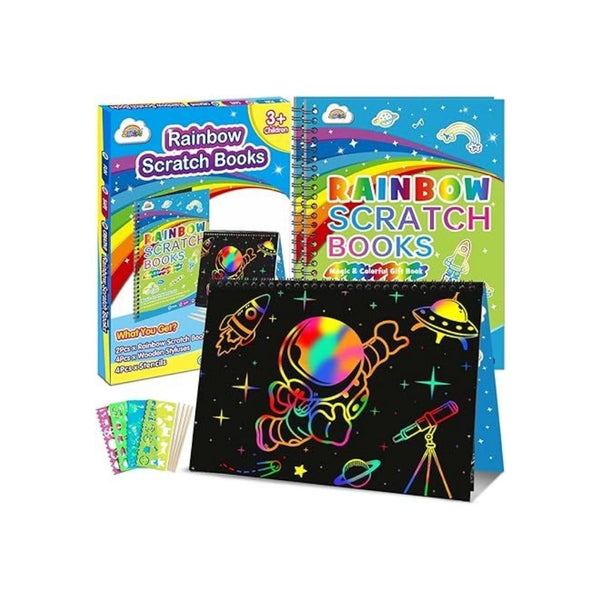 Kids Space Rainbow Scratch Paper Art Set