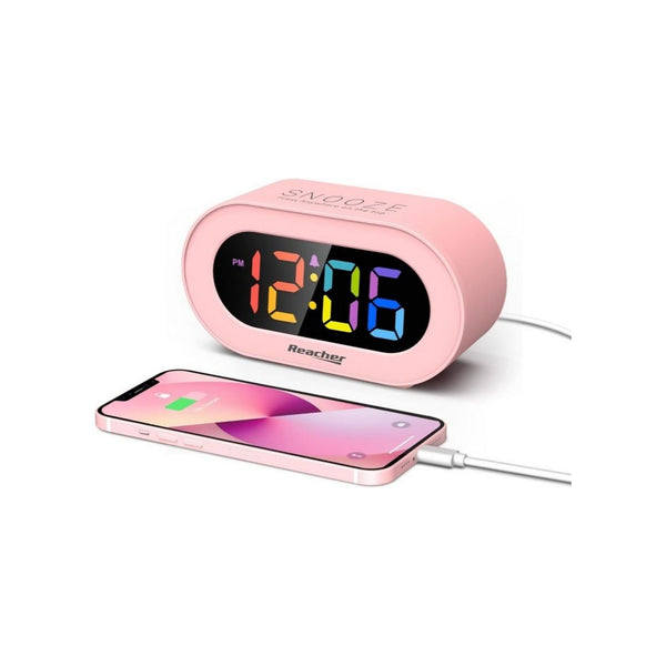 Alarm Clock With USB Phone Charger Port
