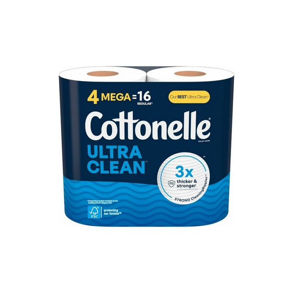 Cottonelle Ultra Clean Toilet Paper (4 Mega Rolls = 16 Regular Rolls)