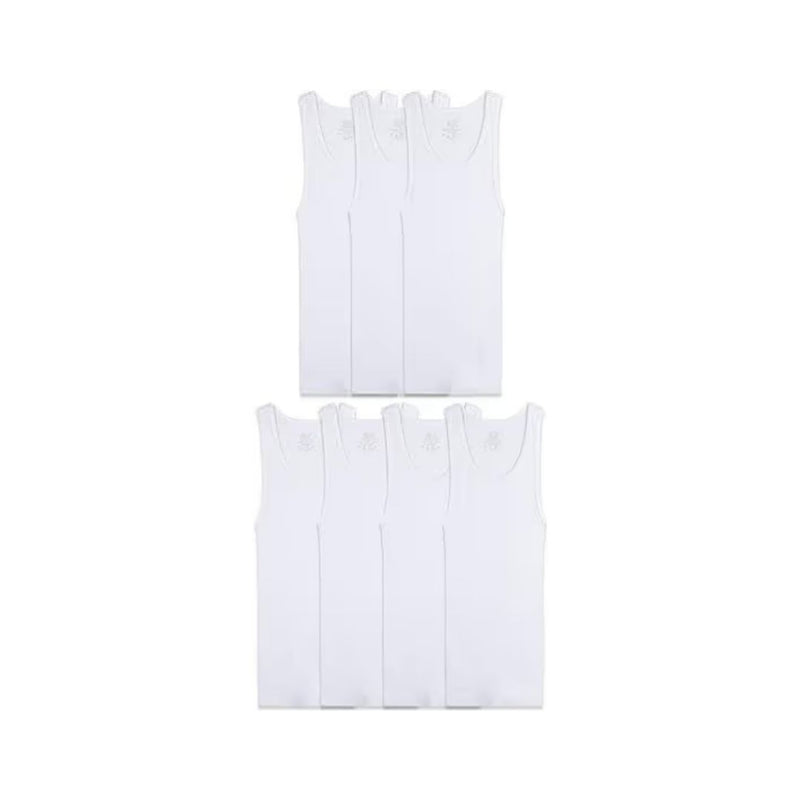 7 Pack Fruit of the Loom Boys’ Eversoft Cotton Undershirts, Tank Tops