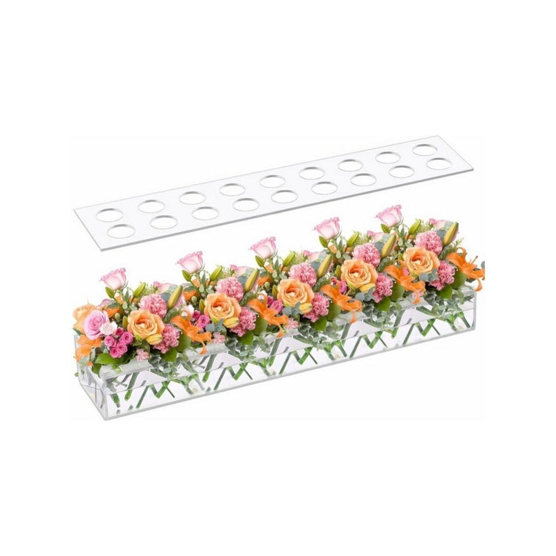 Clear Acrylic Rectangular Floral Centerpiece