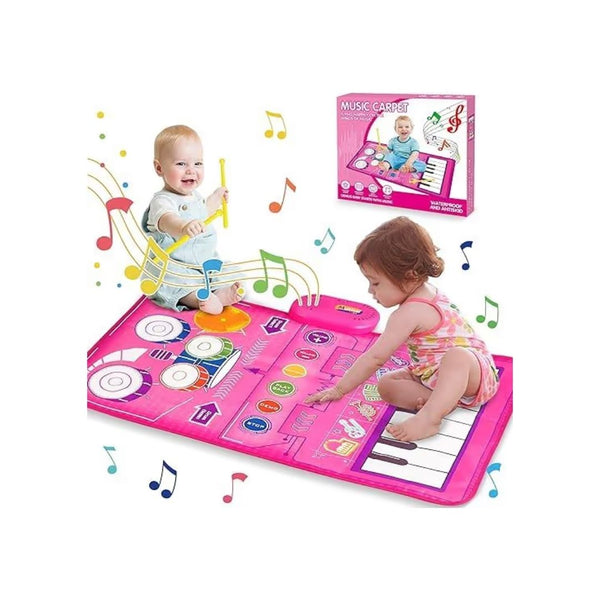 2-in-1 Musical Toys Piano Keyboard and Drum Mat with Sticks