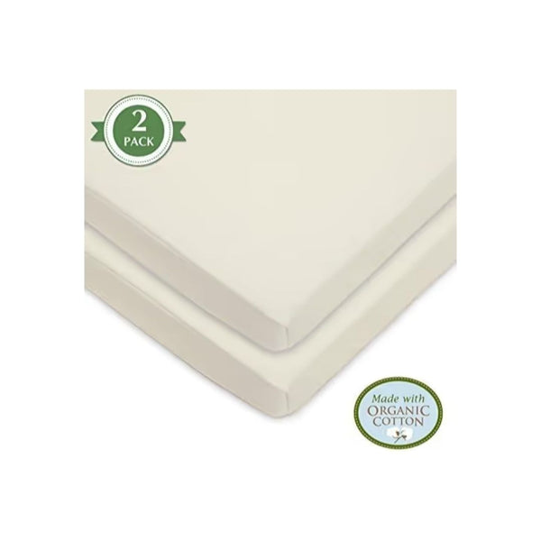 2 Pack American Baby Company 100% Organic Cotton Knit Fitted Pack N Play Playard Sheets