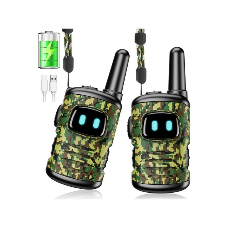 2Pack Mini Rechargeable Walkies Talkies with Lanyard