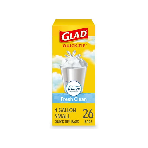 26-Count Glad Small Garbage Bags, 4 Gallon