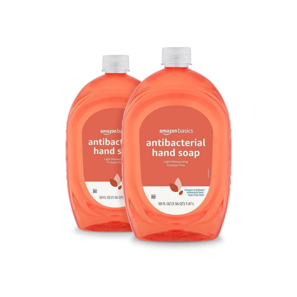 2 Bottles Of Amazon Basics Antibacterial Liquid Hand Soap 50oz Refill
