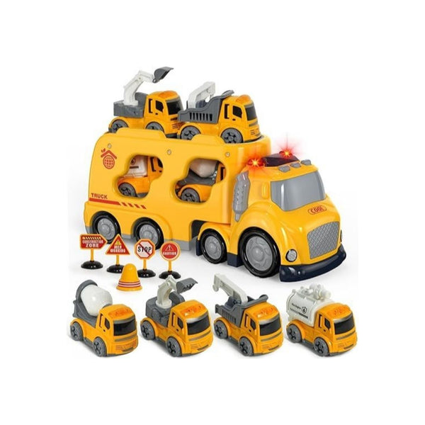 Sound and Light Big Construction Truck With 4 Cars