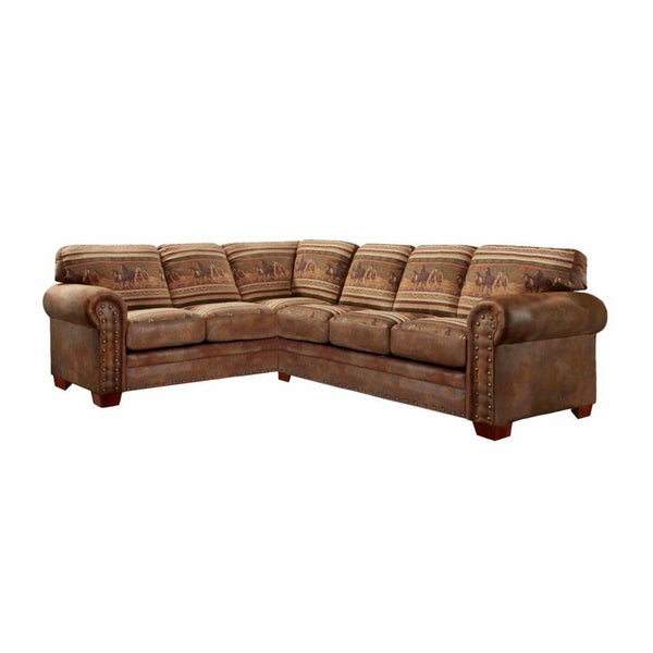 American Furniture Classics Model Wild Horses Two Piece Sectional Sofa