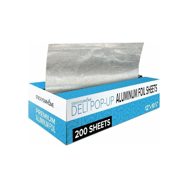 Stock Your Home 200 Count Pre-Cut Deli Aluminum Foil Sheets