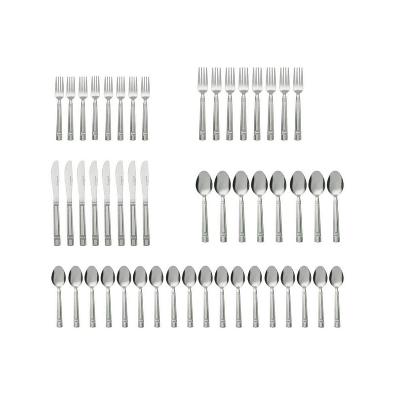 Mainstays 49 Piece Stainless Steel Flatware and Organizer Tray Value Set