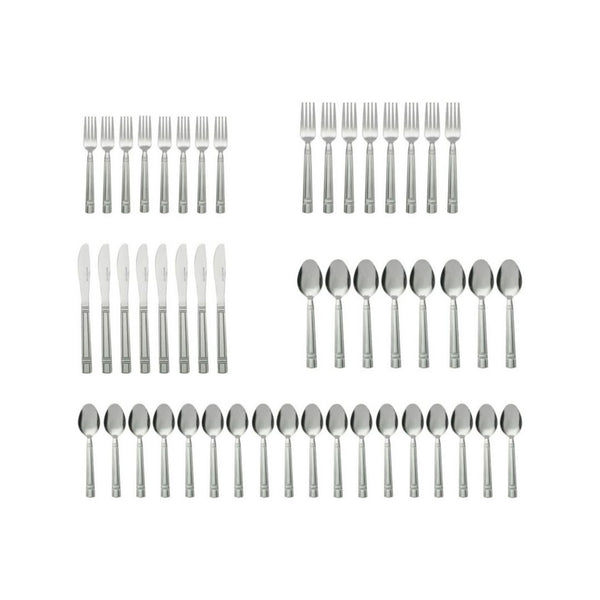 Mainstays 49 Piece Stainless Steel Flatware and Organizer Tray Value Set