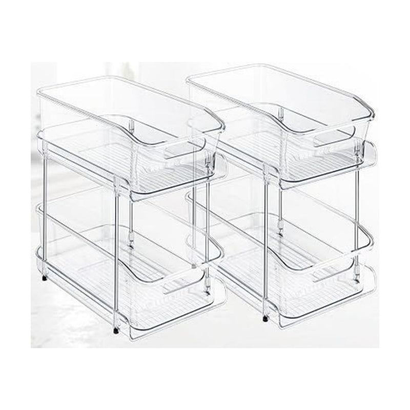 2 Pack Clear Undersink Organizer