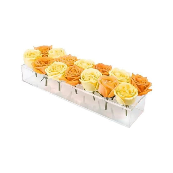 16-Inch Acrylic Rectangle Flower Vase
