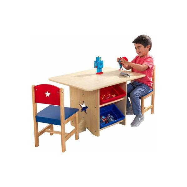 KidKraft Wooden Star Table & Chair Set with 4 Storage Bins