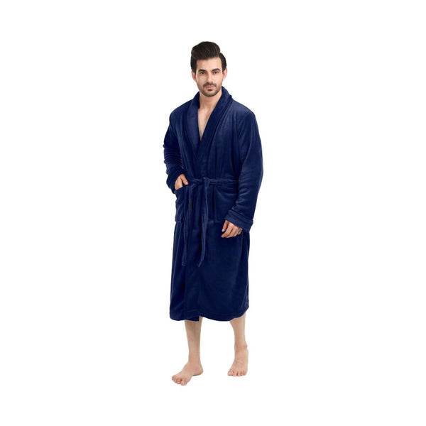 Men's Shawl Collar Fleece Bathrobe