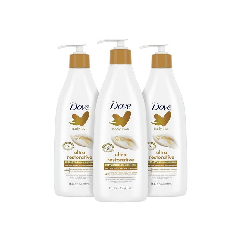 Pack of 3 Dove Body Love Body Lotion Restoring Care