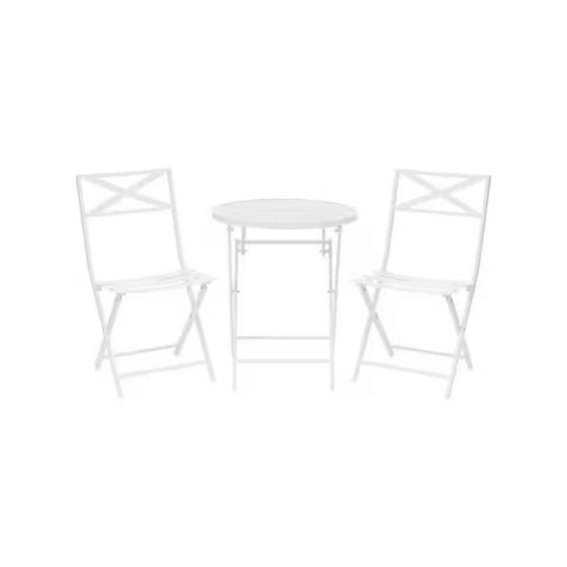 3-Piece Folding Steel Slat Bistro Set