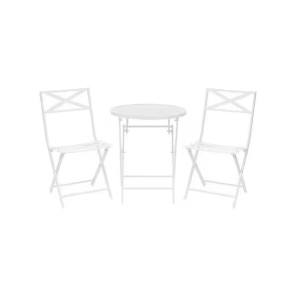 3-Piece Folding Steel Slat Bistro Set