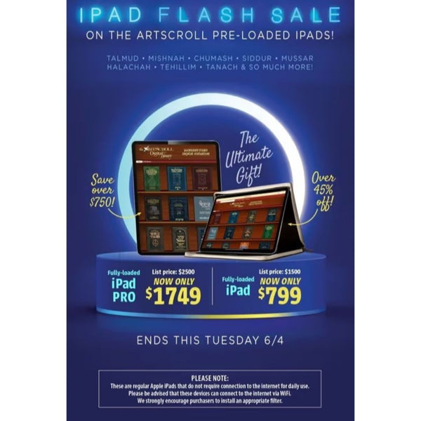 ArtScroll Flash Sale: Over 45% Off Pre-Loaded iPad With Entire ArtScroll Digital Library!