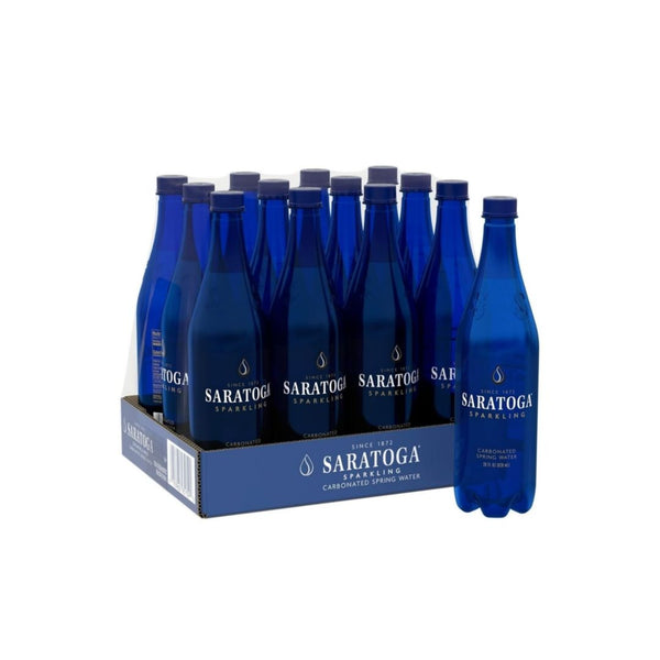 12-Pk Saratoga Sparkling Water, 28 oz Plastic Bottles