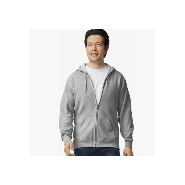 Gildan Unisex adult Fleece Zip Hoodie Sweatshirt