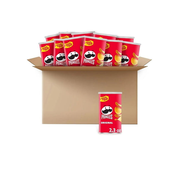 12 Cans Pringles Potato Crisps Chips, Grab N’ Go, Original
