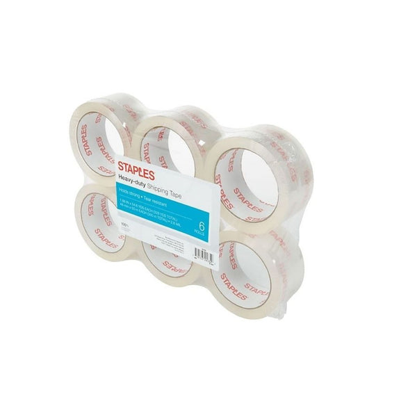 6 Pack Staples Heavy Duty Shipping Packing Tape