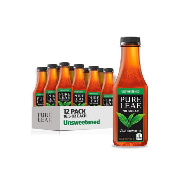 12 Pack Of Pure Leaf Unsweetened Iced Tea 18.5oz Bottles