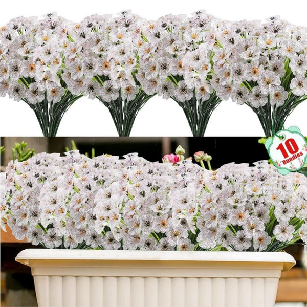 10 Bundles Artificial Flowers (Many Colors)