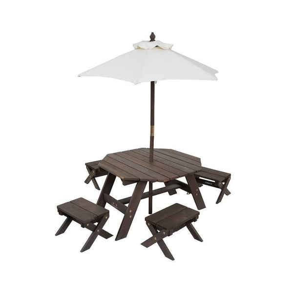 6-Piece KidKraft Octagon Kid’s Picnic Table, Stools & Umbrella Set+ $10 Kohls Cash!