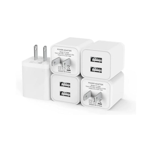 5-Pack Dual USB Wall Charger