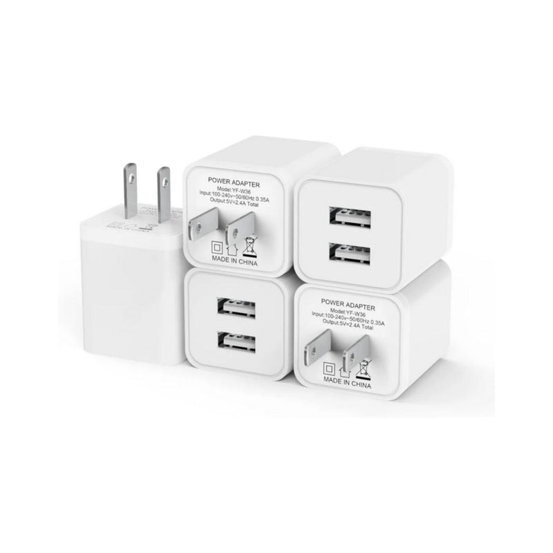 5-Pack Dual USB Wall Charger