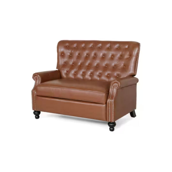 Faux Leather Standard Recliner with Tufted Cushions