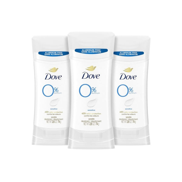 3-Count Dove 0% Aluminum Deodorant Stick