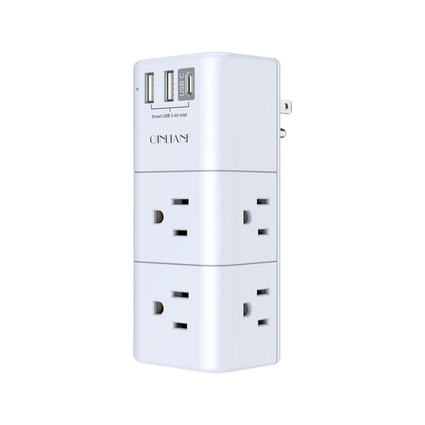USB Outlet Extender Surge Protector with 6 AC Outlets & 3 USB Ports