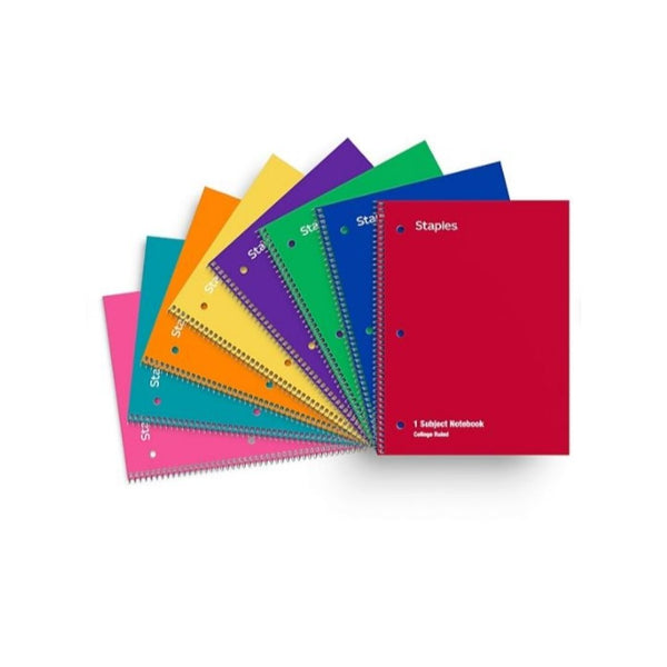 Staples 1-Subject Notebook, 70 Sheets