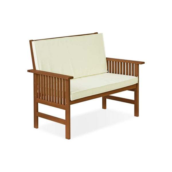 Furinno Outdoor Hardwood Patio Bench with Cushion