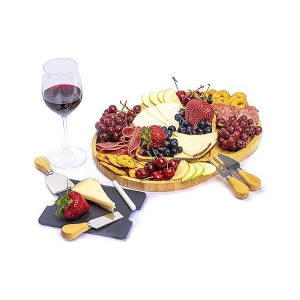 Bamboo Charcuterie Board with Cheese Knives