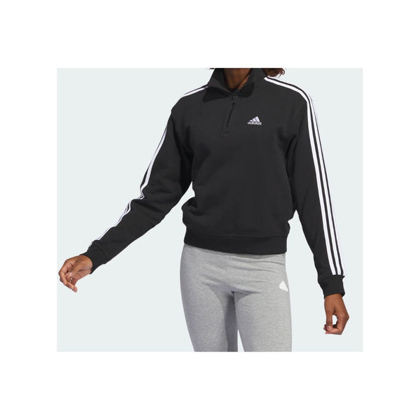 Adidas Women’s Essentials 3-Stripes Quarter-Zip Sweatshirt