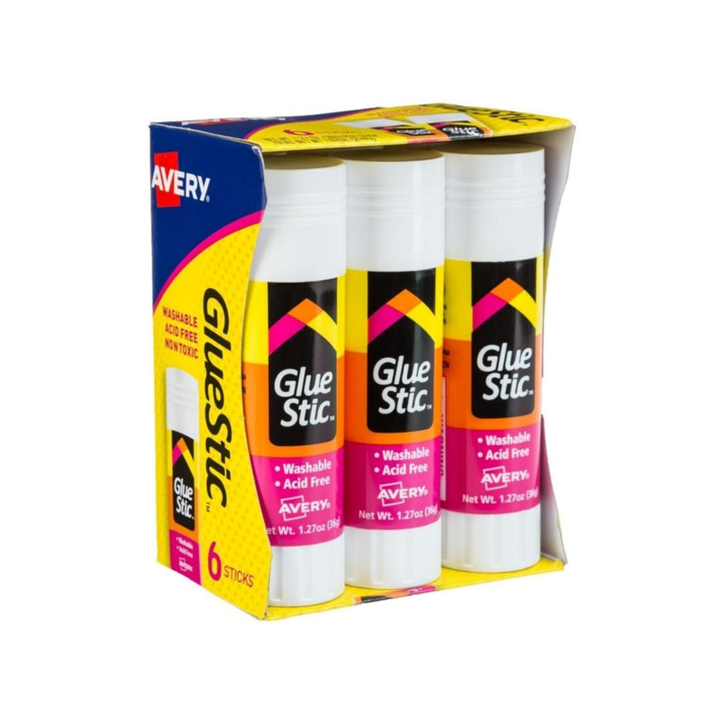 Pack of 6 Avery Washable Glue Sticks