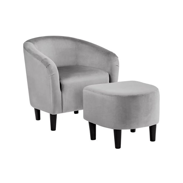 Renwick Barrel Accent Chair with Ottoman