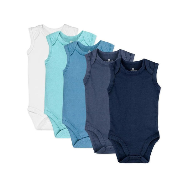 5-Pack HonestBaby Sleeveless Organic Cotton Bodysuits for Kids