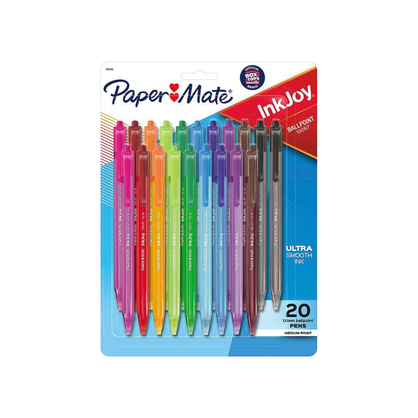 20-Ct Paper Mate InkJoy 100RT Retractable Ballpoint Pens, Assorted