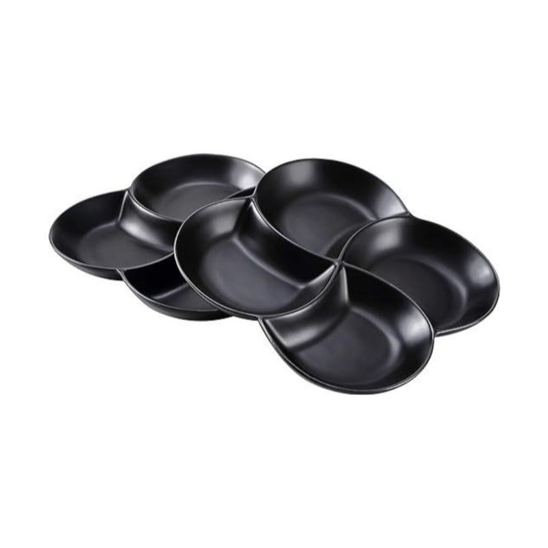 Set of 2 Bruntmor Ceramic 4-Section Stackable Serving Trays