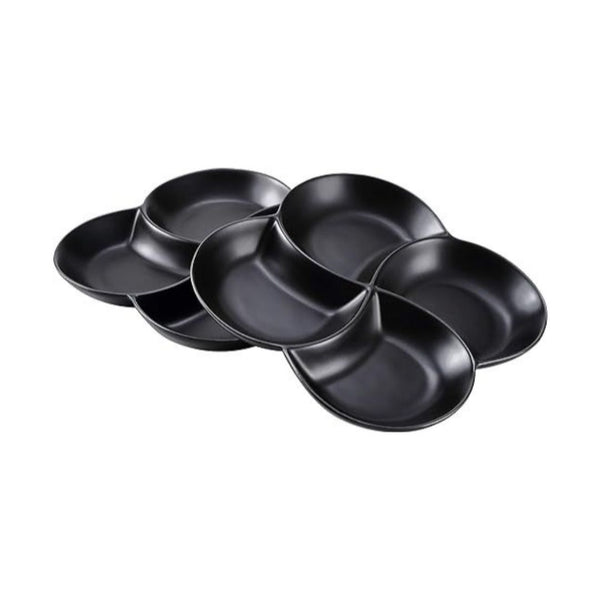 Set of 2 Bruntmor Ceramic 4-Section Stackable Serving Trays