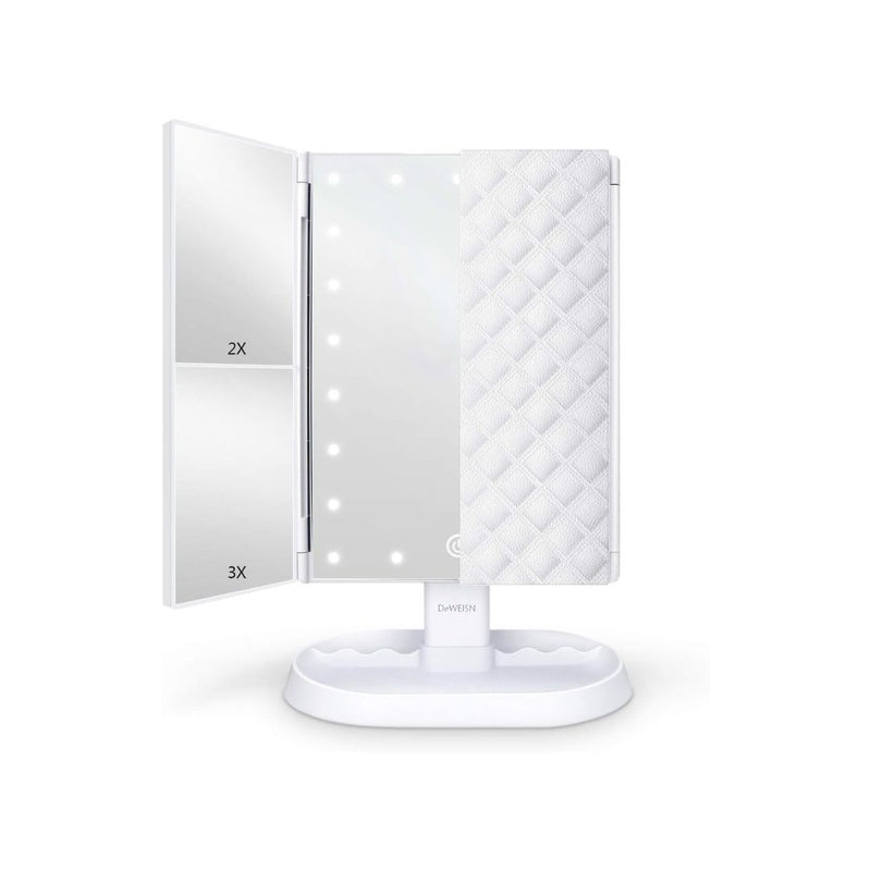 Trifold Lighted Vanity Makeup Mirror with 21 LEDs Lights