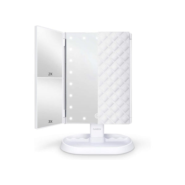 Trifold Lighted Vanity Makeup Mirror with 21 LEDs Lights